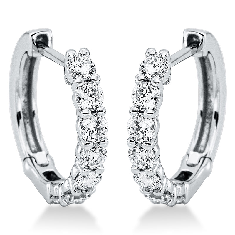 Creolen 18 kt WG, 14 Brill. 0,55 ct, TW-si