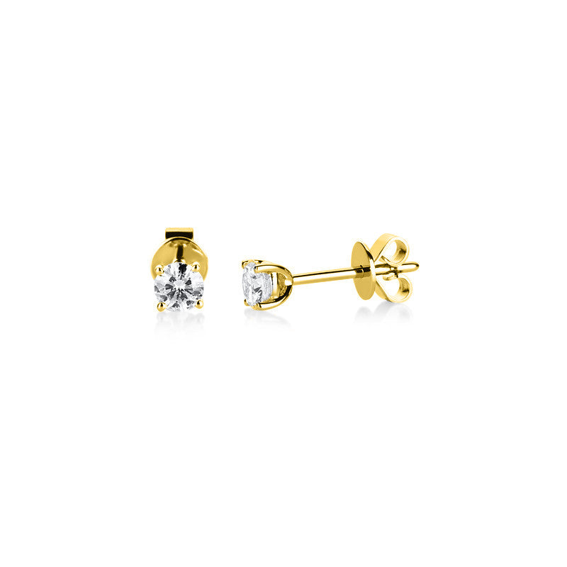 Ohrstecker 18 kt GG, GIA2546656772 + GIA2556098212, 2 Brill. 0,44 ct, F-vs1