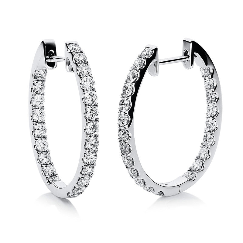 Creolen 18 kt WG, 44 Brill. 1,84 ct, TW-vsi/si