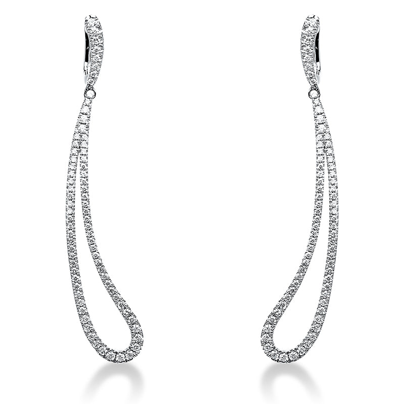 Ohrschmuck 14 kt WG, 146 Brill. 1,01 ct, TW-si