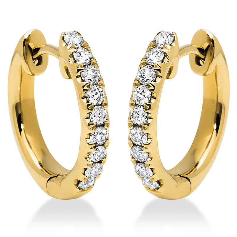 Creolen 18 kt GG, 18 Brill. 0,39 ct, TW-si