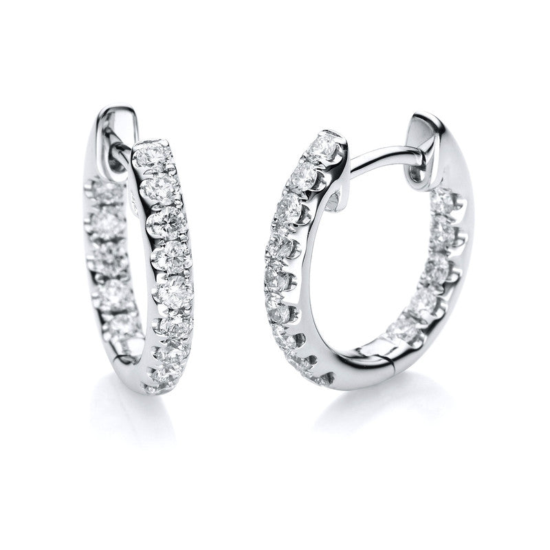 Creolen 18 kt WG, 28 Brill. 0,57 ct, TW-si