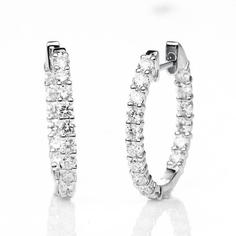 Creolen 18 kt WG, 32 Brill. 1,22 ct, TW-vsi/si