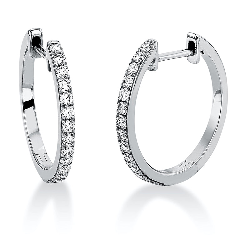 Creolen 18 kt WG, 28 Brill. 0,36 ct, TW-si