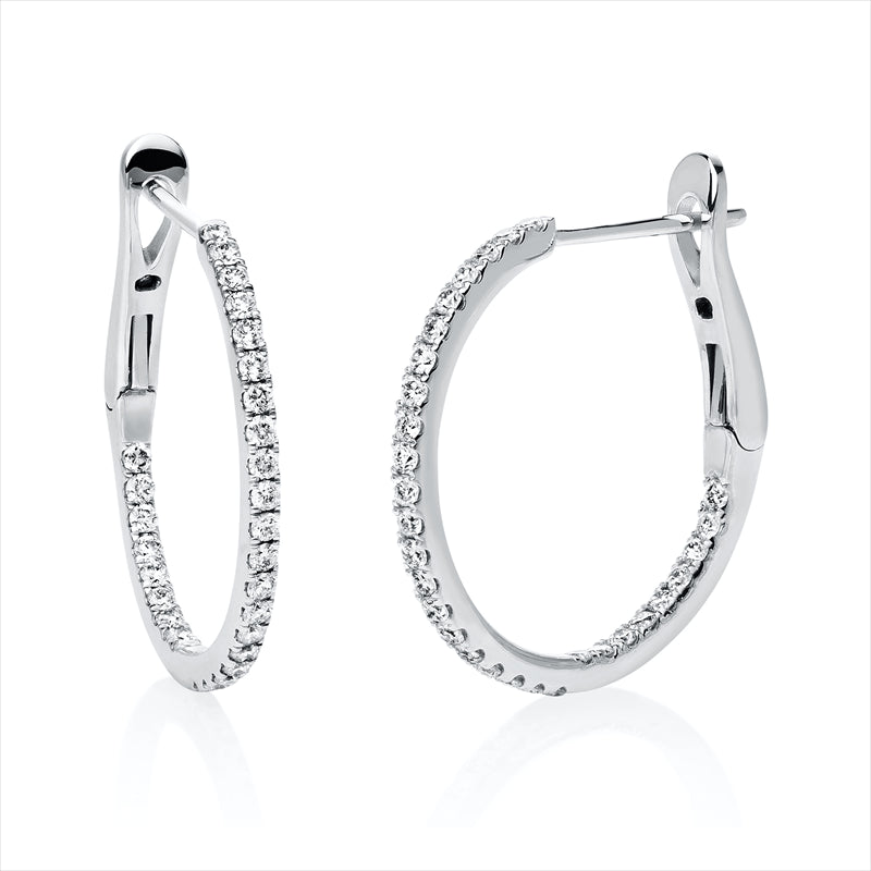 Creolen 18 kt WG, 60 Brill. 0,48 ct, TW-si