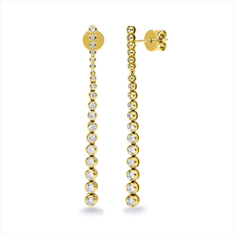 Ohrschmuck 18 kt GG, 36 Brill. 0,76 ct, TW-si