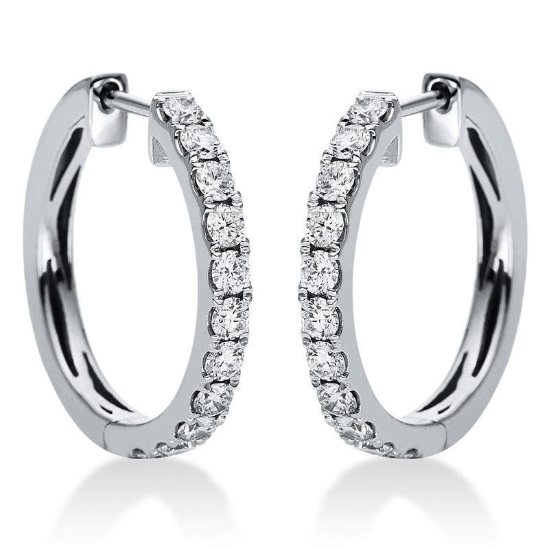 Creolen 18 kt WG, 22 Brill. 0,90 ct, TW-si
