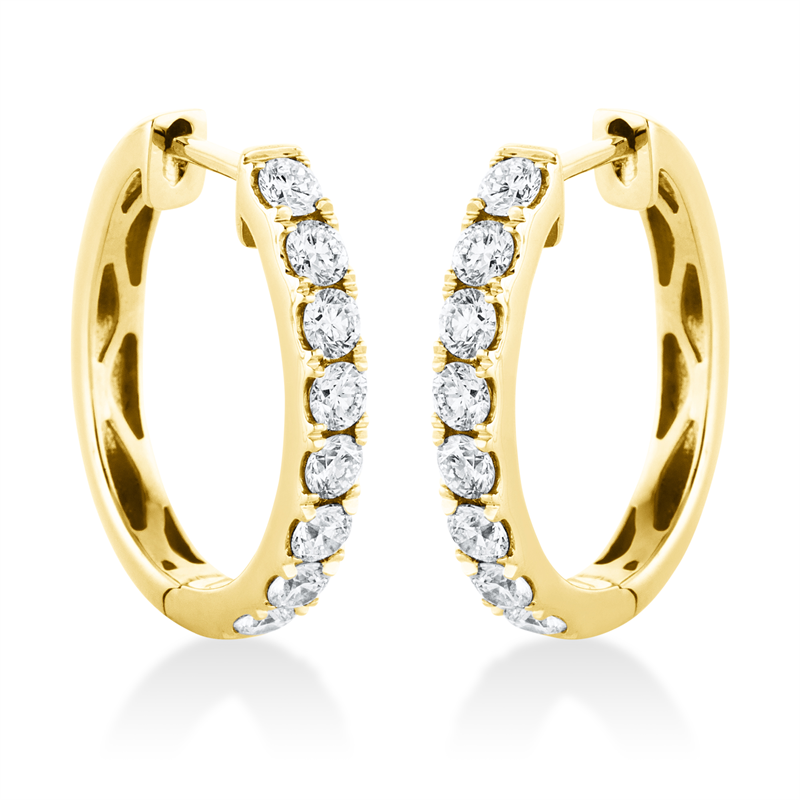 Creolen 18 kt GG, 16 Brill. 0,82 ct, TW-si