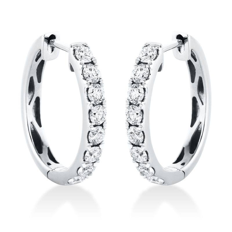Creolen 18 kt WG, 16 Brill. 0,90 ct, TW-si