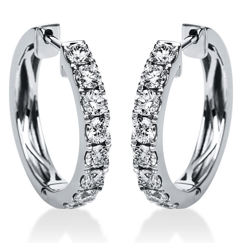Creolen 18 kt WG, 16 Brill. 1,33 ct, TW-si