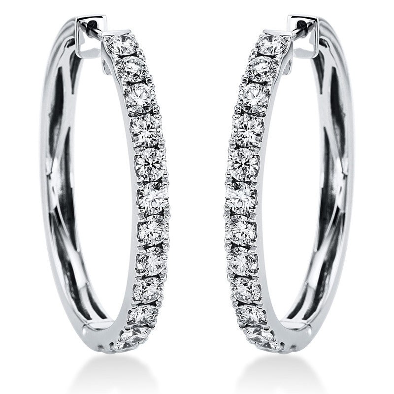 Creolen 18 kt WG, 26 Brill. 1,86 ct, TW-si