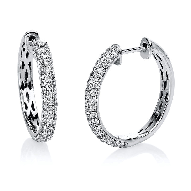 Creolen 18 kt WG, 104 Brill. 0,94 ct, TW-si
