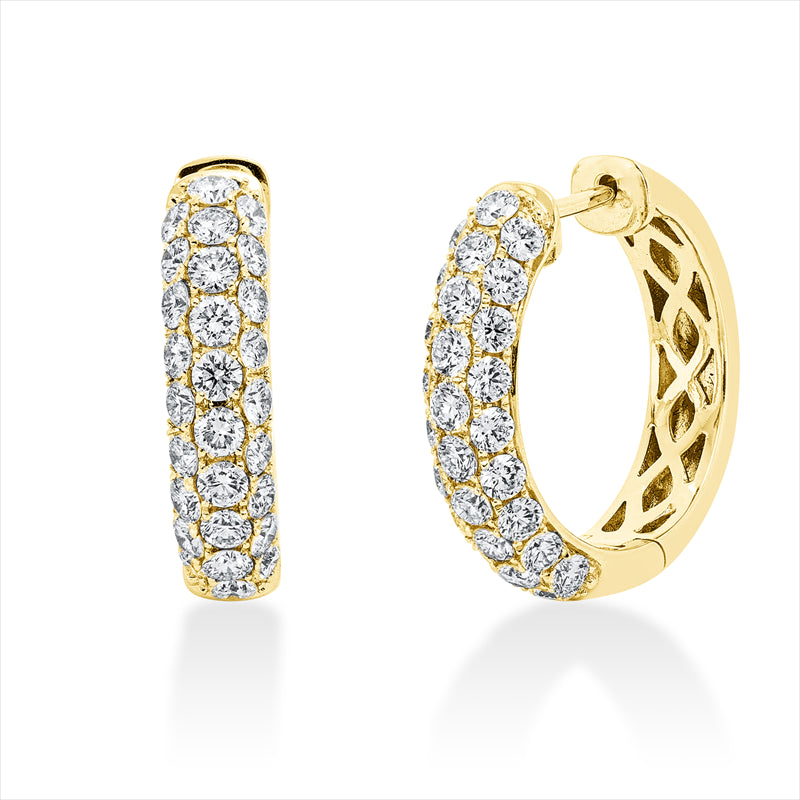 Creolen 18 kt GG, 36 Brill. 1,26 ct, TW-si, 20 Brill. 0,81 ct, TW-si