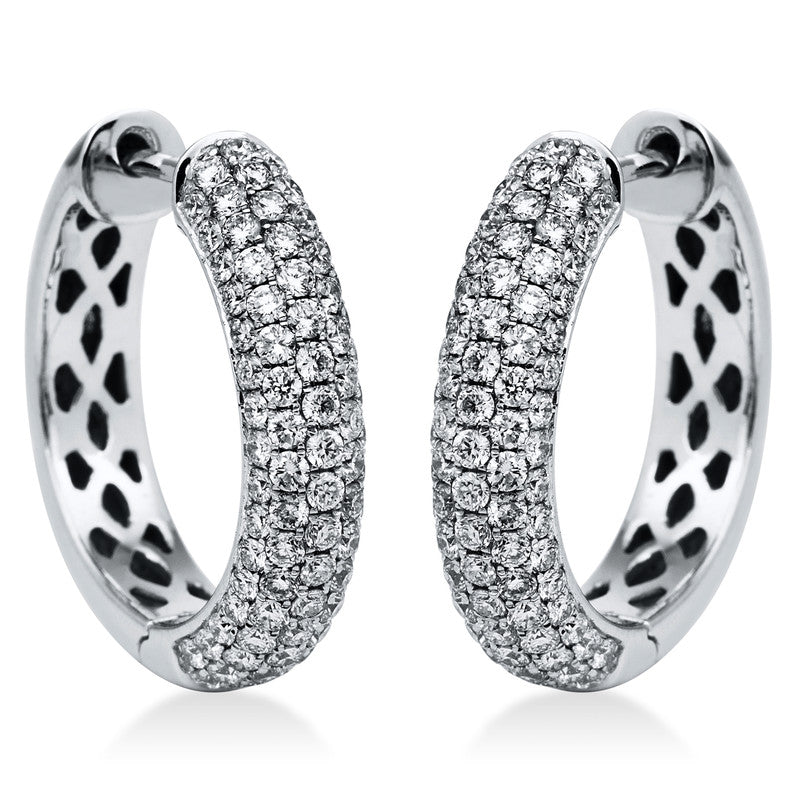 Creolen 18 kt WG, 166 Brill. 1,23 ct, TW-si