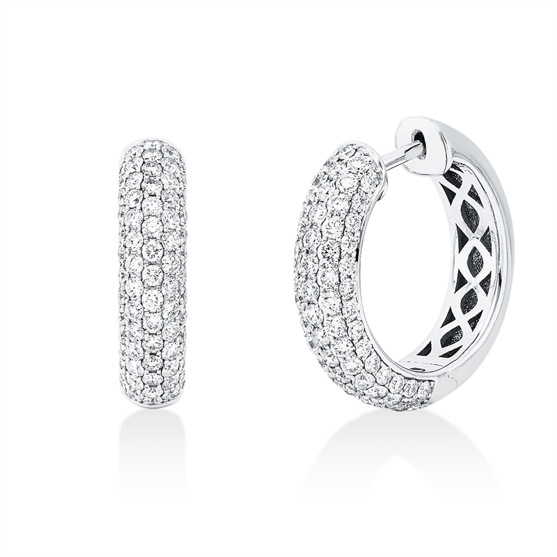 Creolen 18 kt WG, 142 Brill. 1,69 ct, TW-si