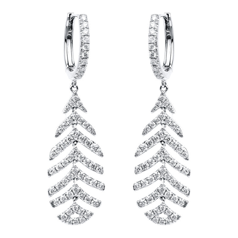Ohrschmuck 18 kt WG, 128 Brill. 1,22 ct, TW-si