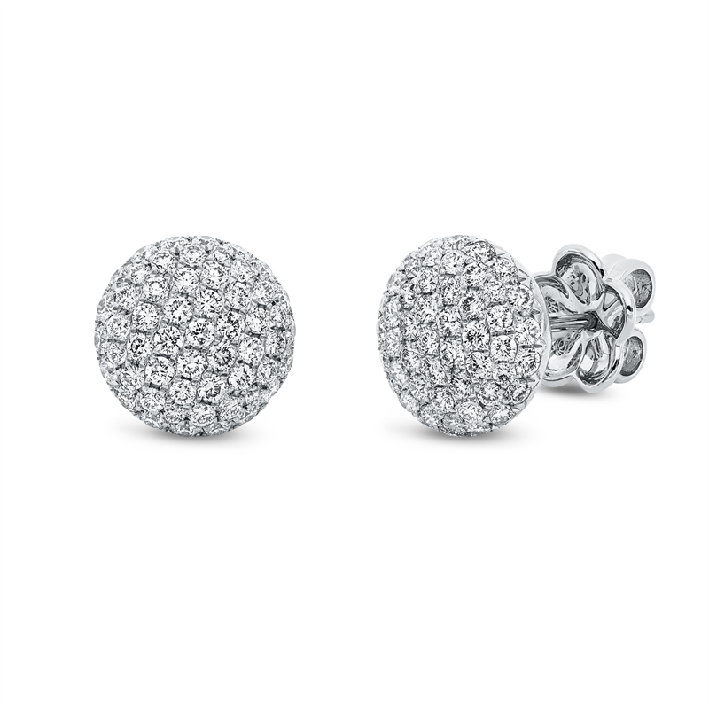 Ohrstecker 18 kt WG, 110 Brill. 1,12 ct, TW-vsi