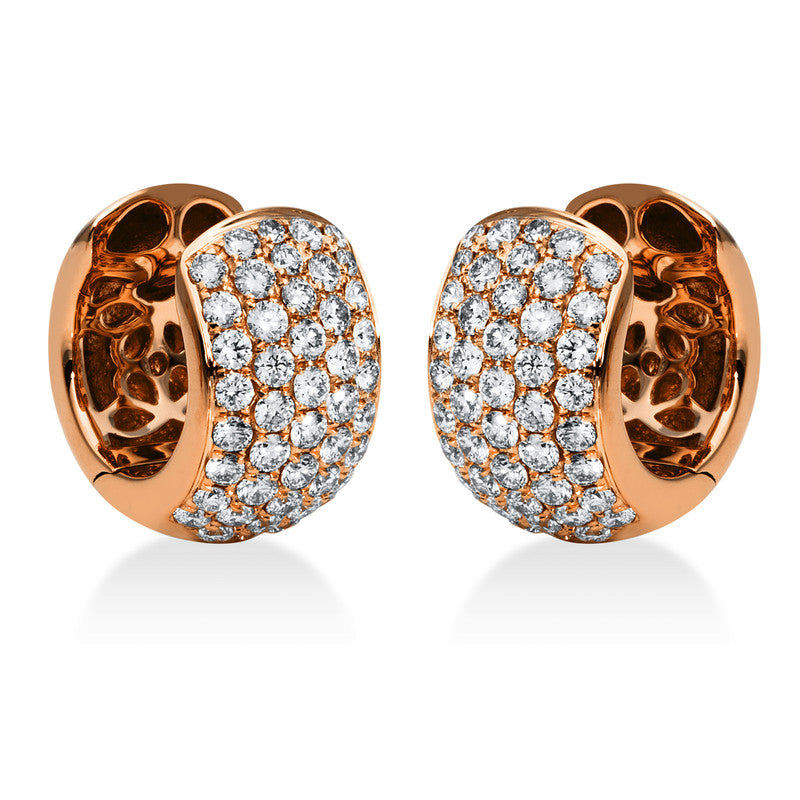 Creolen 18 kt RG, 90 Brill. 0,92 ct, TW-vsi