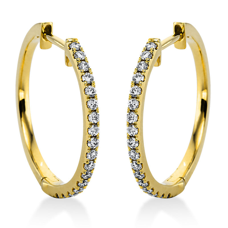 Creolen 18 kt GG, 34 Brill. 0,32 ct, TW-si