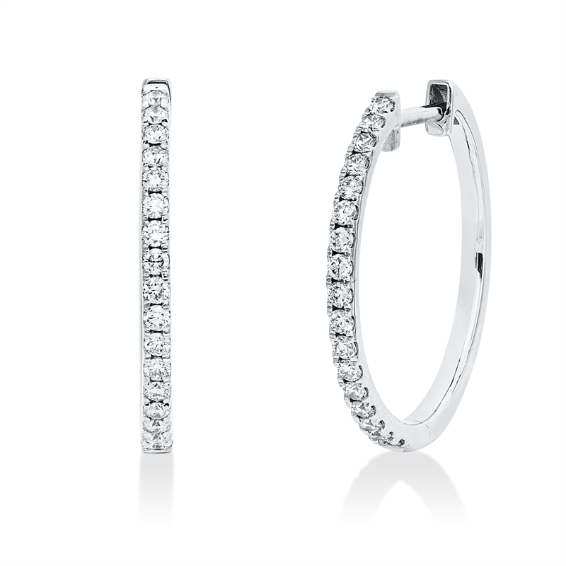 Creolen 18 kt WG, 34 Brill. 0,33 ct, TW-si