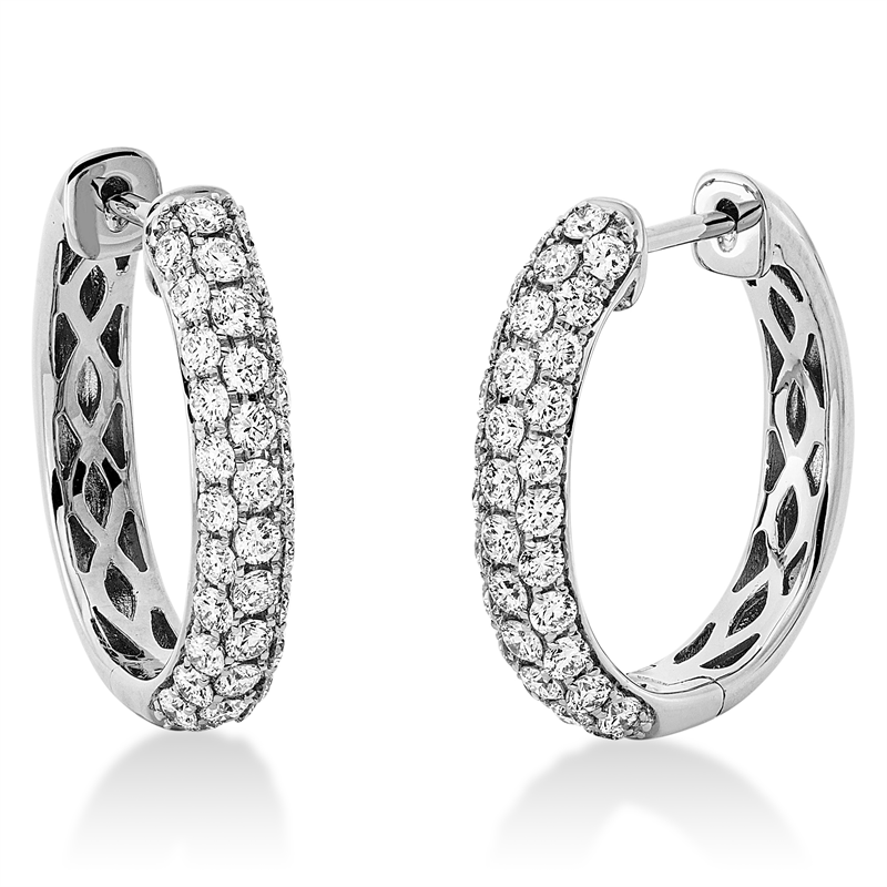 Creolen 18 kt WG, 68 Brill. 1,09 ct, TW-si
