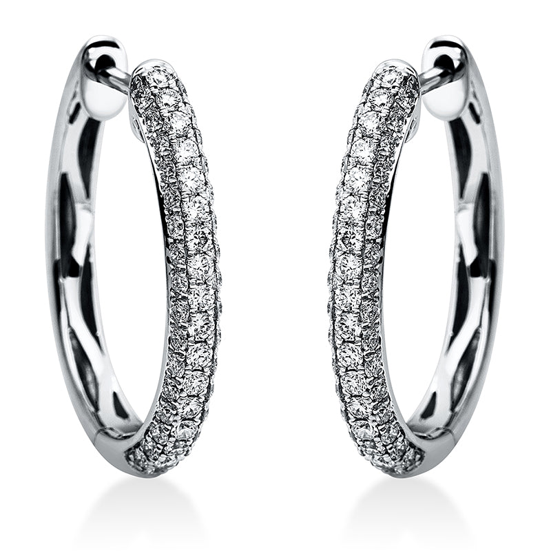 Creolen 18 kt WG, 98 Brill. 0,60 ct, TW-si