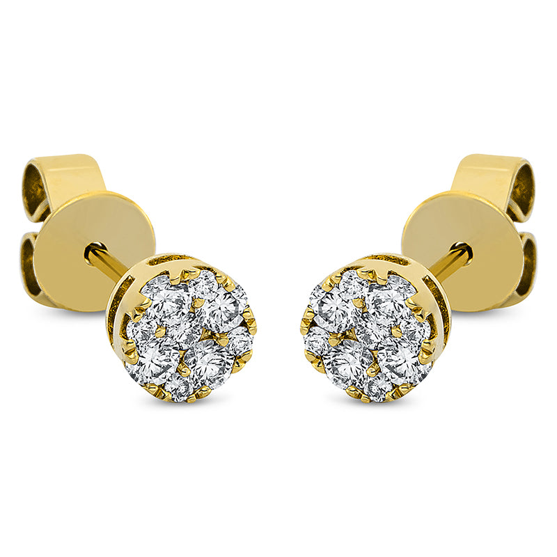 Ohrstecker 18 kt GG, 8 Brill. 0,06 ct, TW-si, 10 Brill. 0,30 ct, TW-si