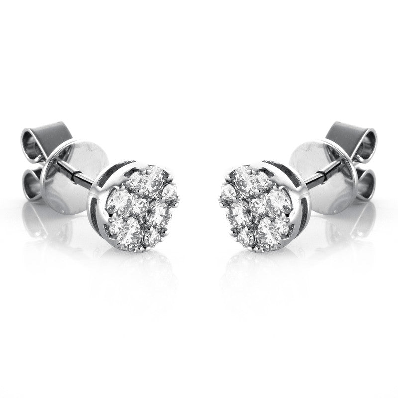 Ohrstecker 18 kt WG, 18 Brill. 0,52 ct, TW-si