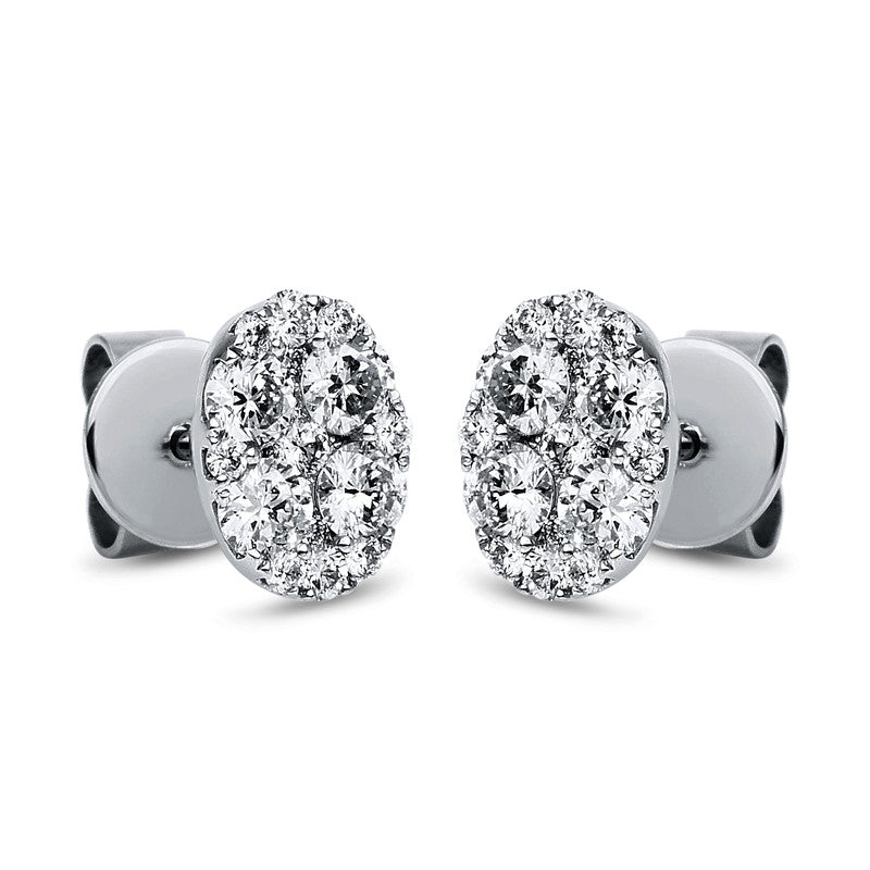 Ohrstecker 18 kt WG, 8 Brill. 0,56 ct, TW-si, 22 Brill. 0,18 ct, TW-si