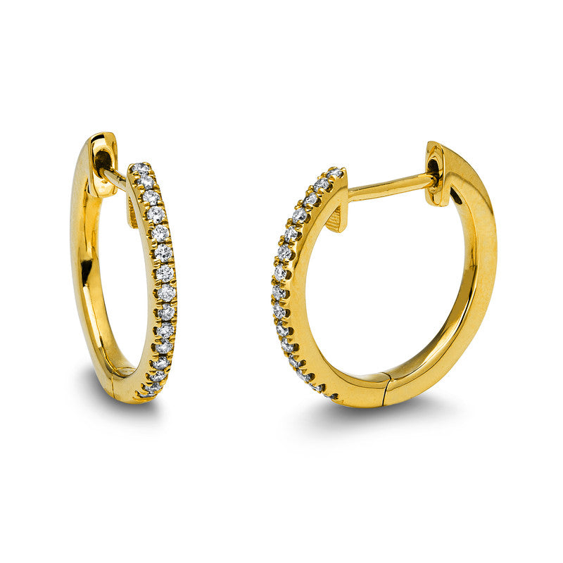 Creolen 18 kt GG, 30 Brill. 0,12 ct, TW-si