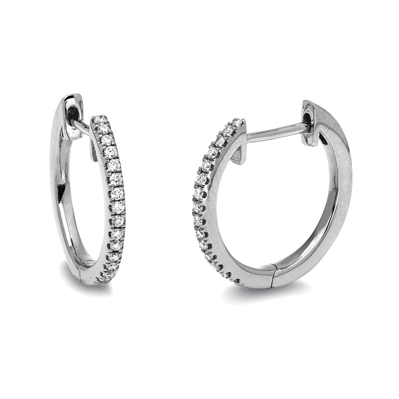 Creolen 18 kt WG, 30 Brill. 0,12 ct, TW-si