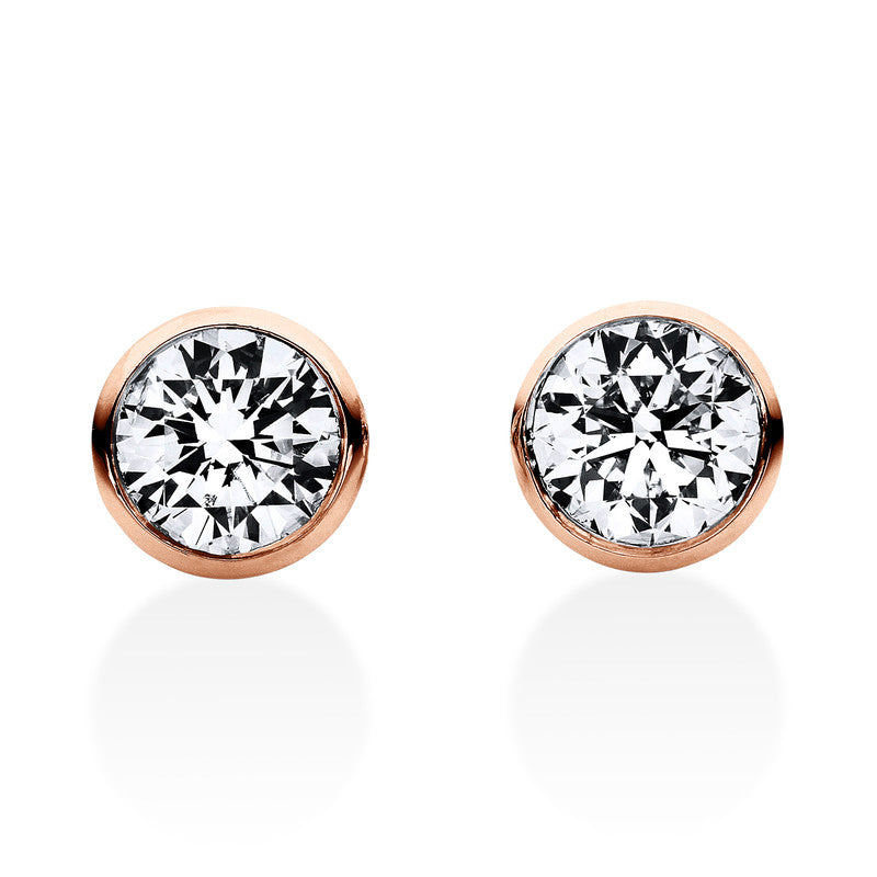 Ohrstecker 18 kt RG, 2 Brill. 0,50 ct, TW-si