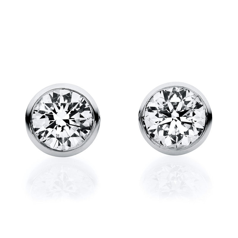 Ohrstecker 18 kt WG, GIA7491777690+GIA7493705681, 2 Brill. 0,75 ct, TW-si