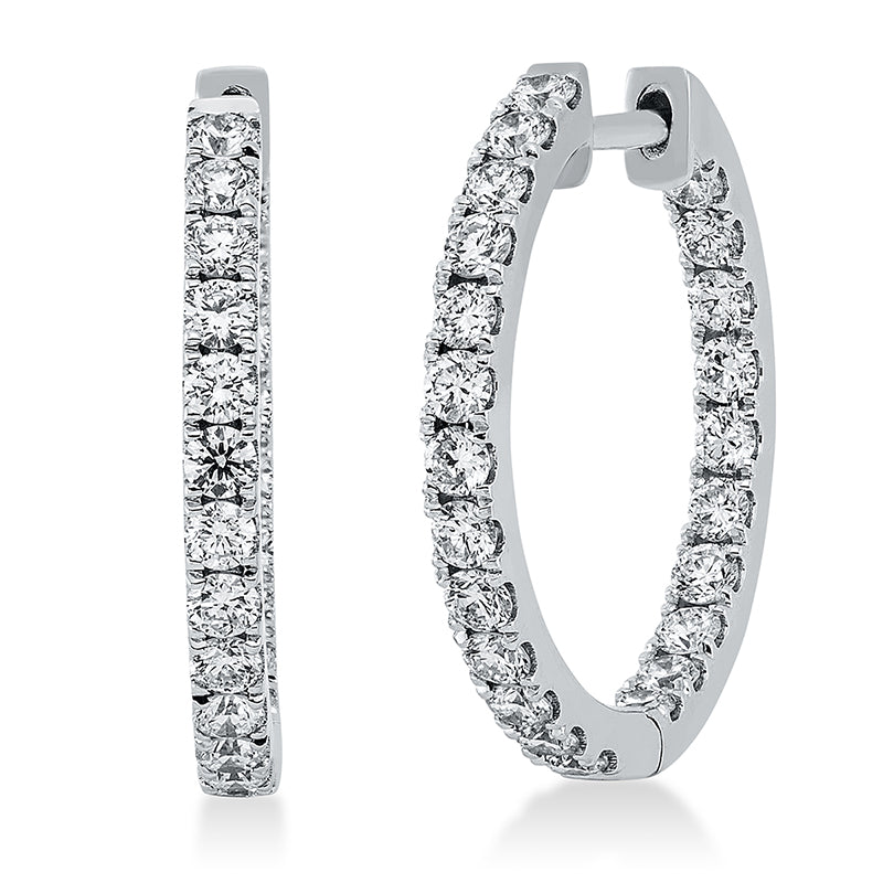 Creolen 18 kt WG, 46 Brill. 1,20 ct, TW-si