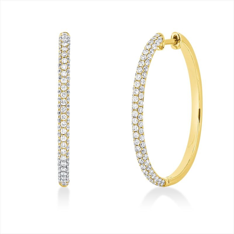 Creolen 18 kt GG, 164 Brill. 1,17 ct, TW-si