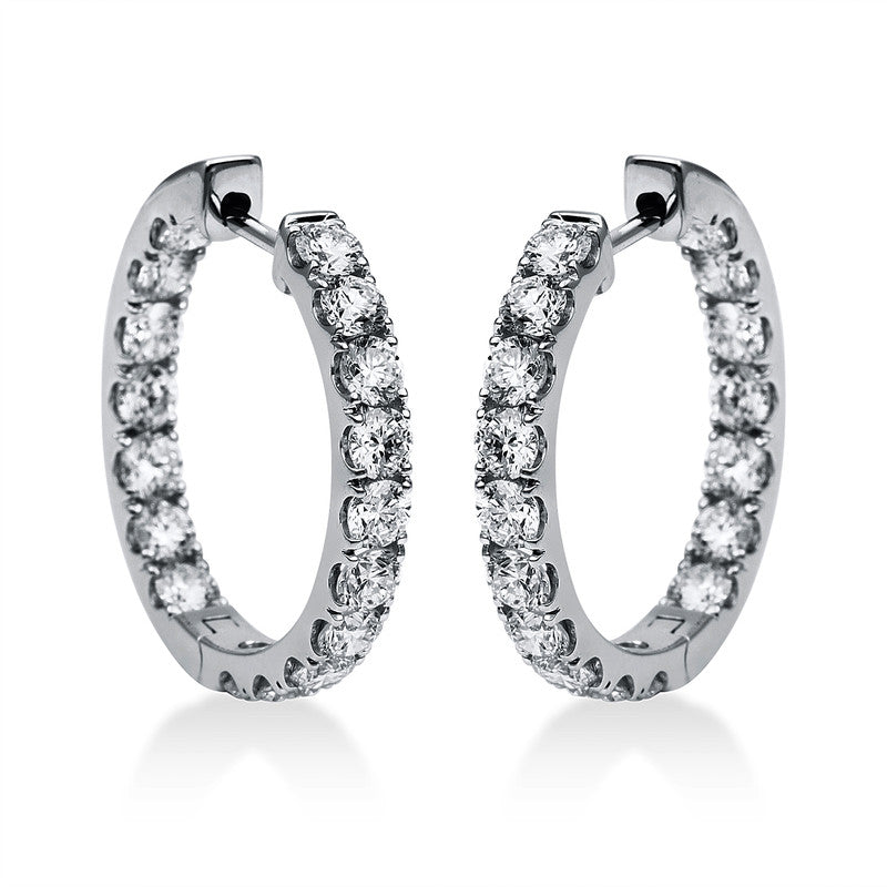Creolen 18 kt WG, 34 Brill. 4,09 ct, TW-si