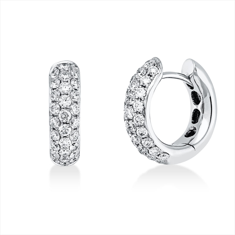 Creolen 18 kt WG, 58 Brill. 0,93 ct, TW-vsi