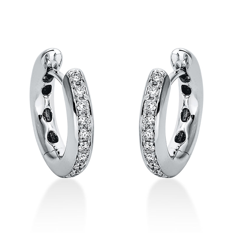 Creolen 18 kt WG, 20 Brill. 0,24 ct, TW-vsi