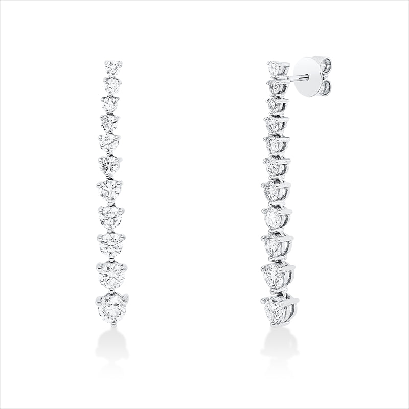 Ohrschmuck 18 kt WG, 22 Brill. 2,72 ct, TW-si