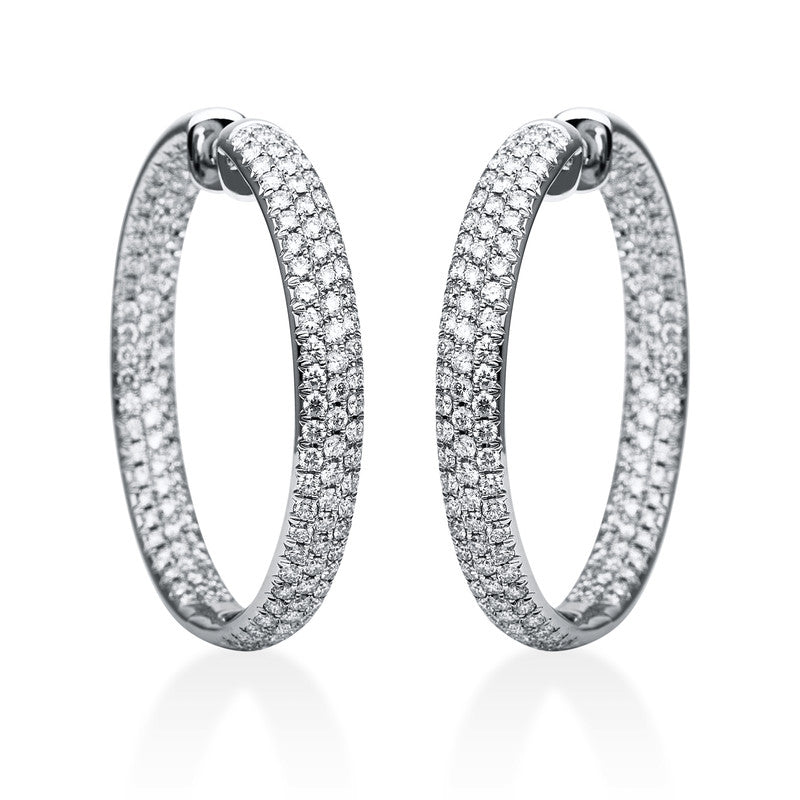 Creolen 18 kt WG, 318 Brill. 7,80 ct, TW-si