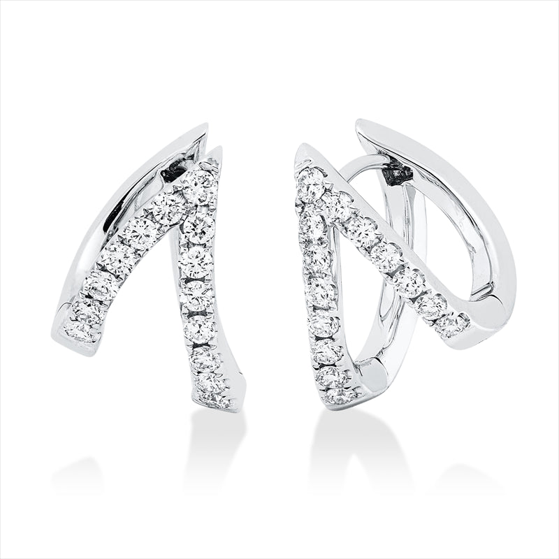 Creolen 18 kt WG, 28 Brill. 0,53 ct, TW-vsi