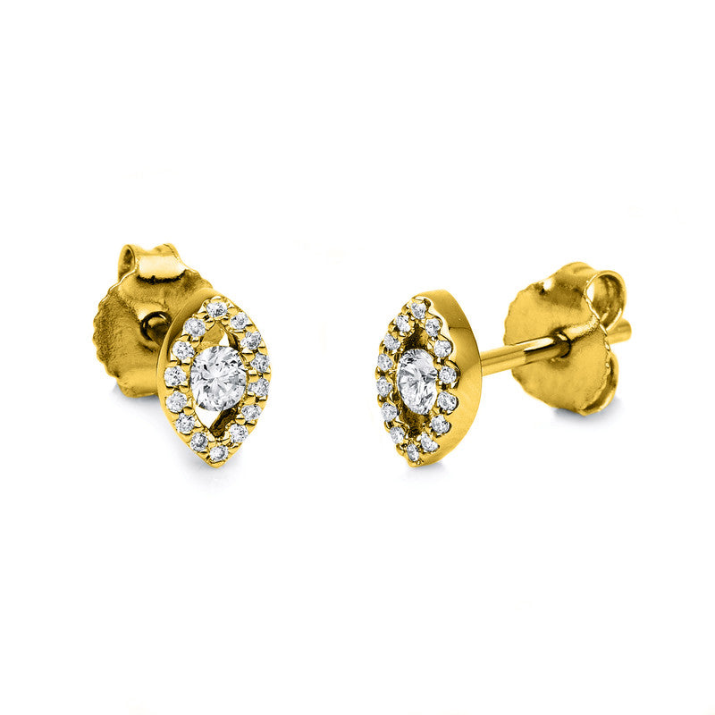 Ohrstecker 18 kt GG, 30 Brill. 0,18 ct, TW-si