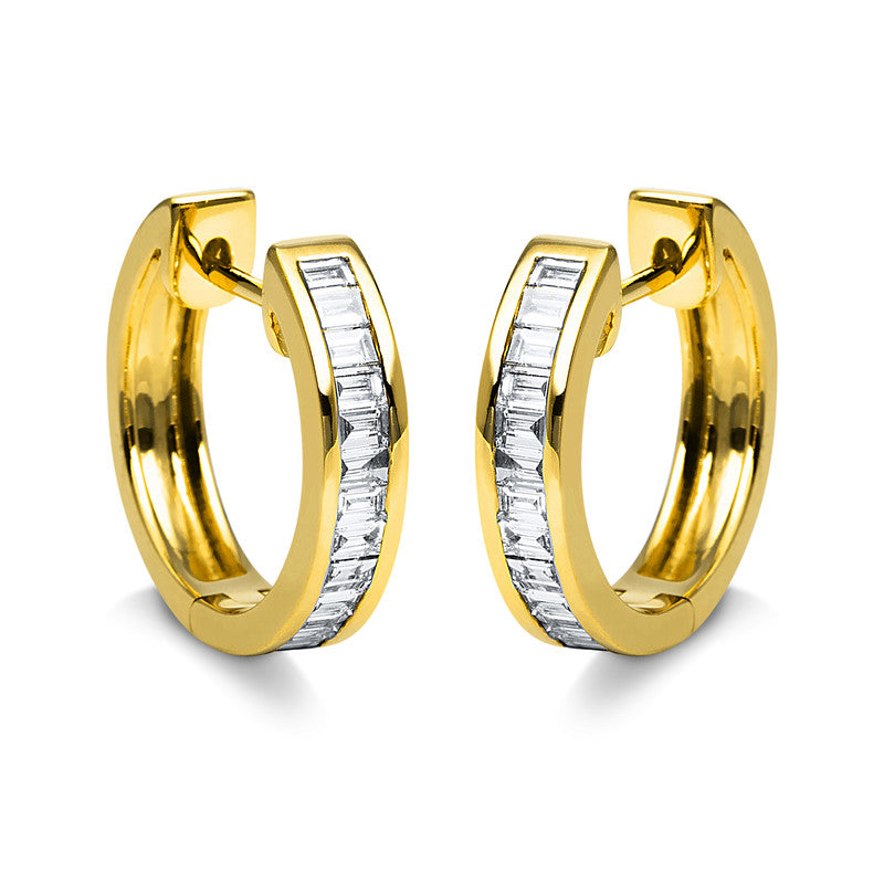 Creolen 18 kt GG, 22 Bag. 0,43 ct, TW-si