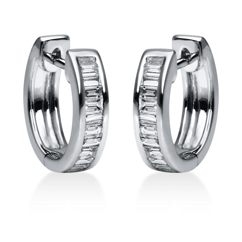 Creolen 18 kt WG, 24 Bag. 0,44 ct, TW-si