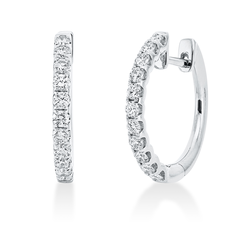 Creolen 18 kt WG, 22 Brill. 0,70 ct, TW-si
