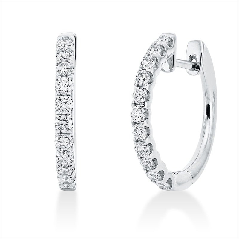 Creolen 18 kt WG, 22 Brill. 0,70 ct, TW-si