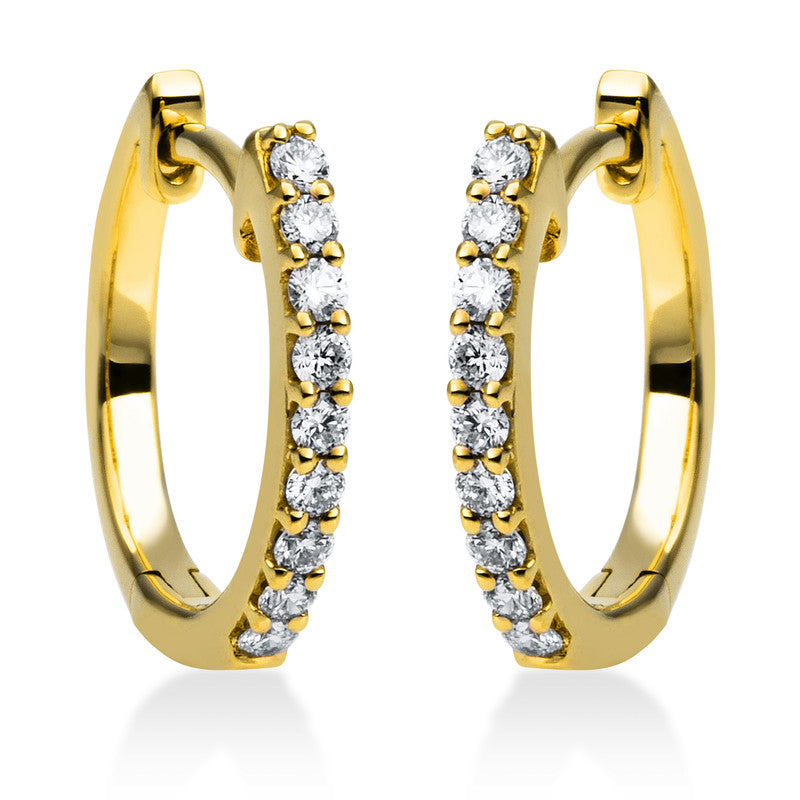 Creolen 18 kt GG, 18 Brill. 0,21 ct, TW-si