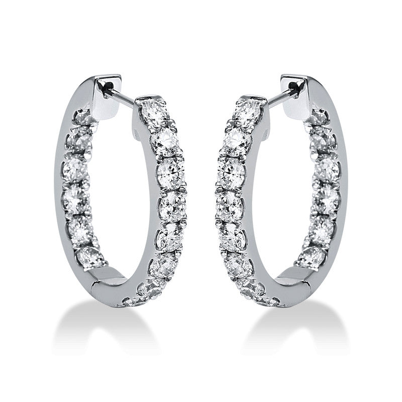Creolen 18 kt WG, 28 Brill. 1,79 ct, TW-si