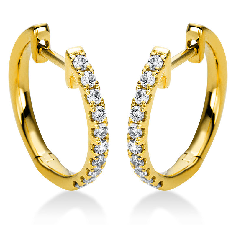 Creolen 18 kt GG, 20 Brill. 0,19 ct, TW-si