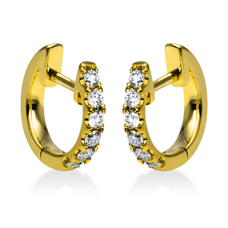 Creolen 18 kt GG, 12 Brill. 0,19 ct, TW-si